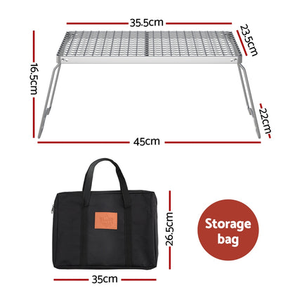 Grillz Portable BBQ Grill Charcoal Smoker Foldable Camping Outdoor.