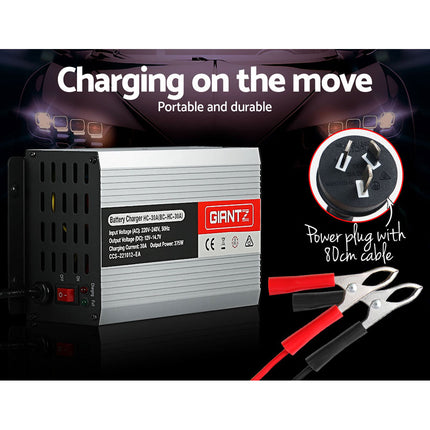 Giantz 12V 30A Car Battery Charger 30Amp ATV 4WD Boat Caravan.