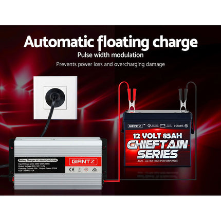 Giantz 12V 30A Car Battery Charger 30Amp ATV 4WD Boat Caravan.