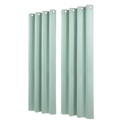 Artiss Blockout Curtains 2X 132x213cm Thermal Insulated Eyelet Drapes Green.