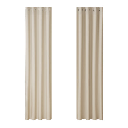 Artiss 2X Blockout Curtains Eyelet 140x230cm Beige.