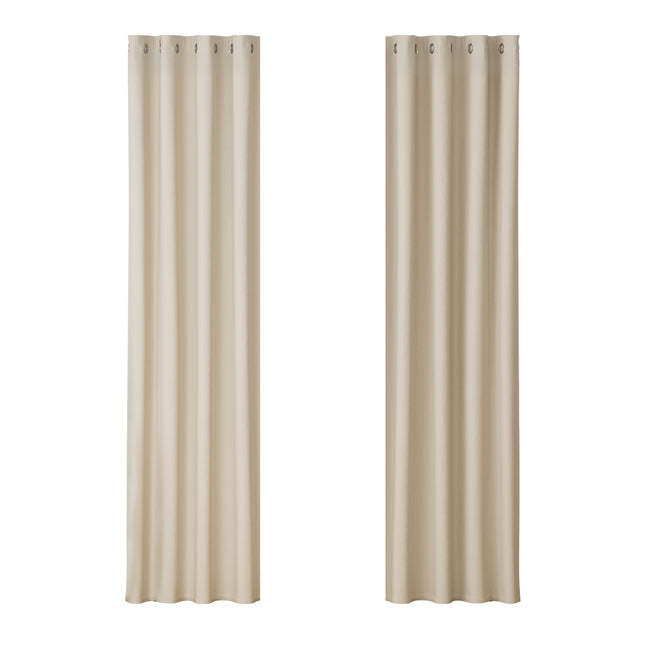 Artiss 2X Blockout Curtains Eyelet 140x230cm Beige.