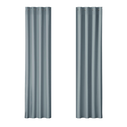 Artiss 2X Blockout Curtains Eyelet 300x230cm Charcoal.