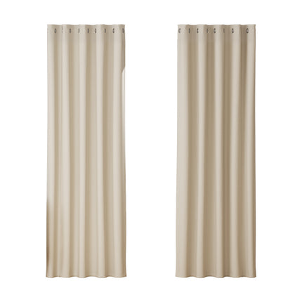 Artiss 2X Blockout Curtains Eyelet 180x213cm Beige.