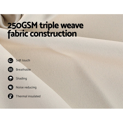 Artiss 2X Blockout Curtains Eyelet 240x230cm Beige.