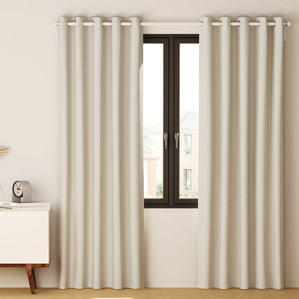 Artiss 2X Blockout Curtains Eyelet 300x230cm Beige.