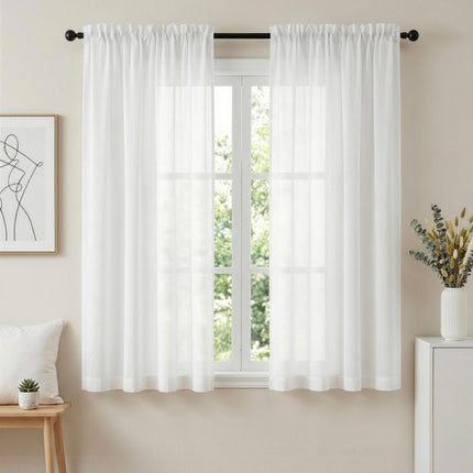 Artiss Blockout Curtains 2X 132x160cm Light Filtering Window Drapes Rod Pocket.