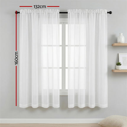 Artiss Blockout Curtains 2X 132x160cm Light Filtering Window Drapes Rod Pocket.