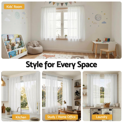 Artiss Blockout Curtains 2X 132x160cm Light Filtering Window Drapes Rod Pocket.