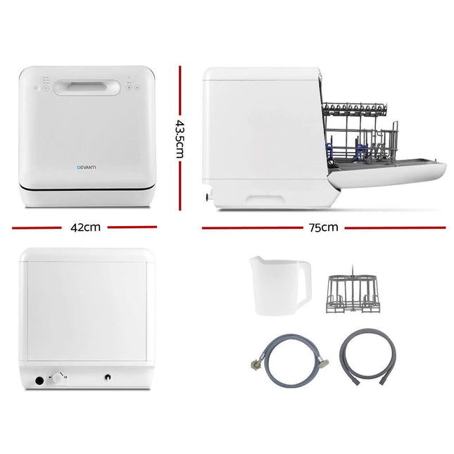 Devanti 3 Place Settings Benchtop Dishwasher.