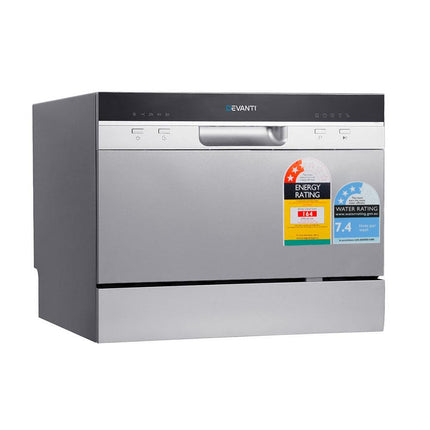 Devanti 6 Place Settings Benchtop Dishwasher Sliver.