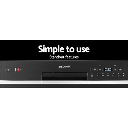 Devanti 6 Place Settings Benchtop Dishwasher Black.