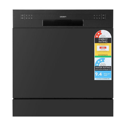 Devanti 8 Place Settings Benchtop Dishwasher Black.