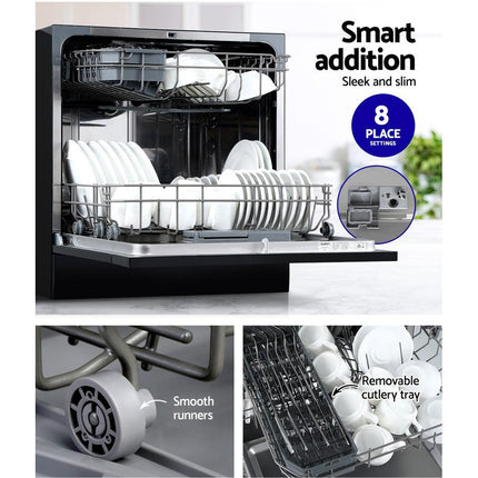 Devanti 8 Place Settings Benchtop Dishwasher Black.