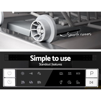 Devanti 8 Place Settings Benchtop Dishwasher Sliver.