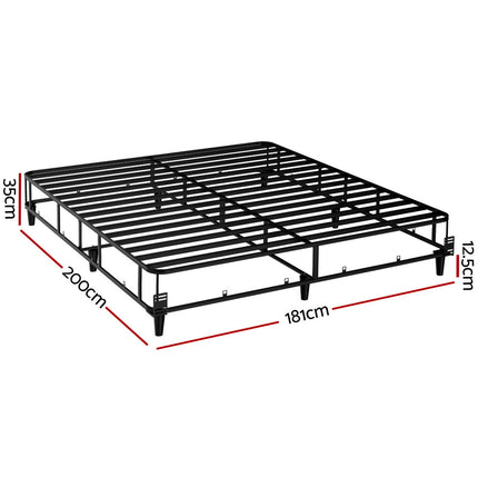 Artiss Bed Frame King Size Metal Grey MASON.