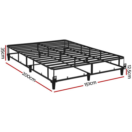 Artiss Bed Frame Queen Size Metal Grey MASON.