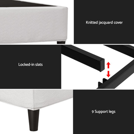 Artiss Bed Frame Queen Size Metal Grey MASON.