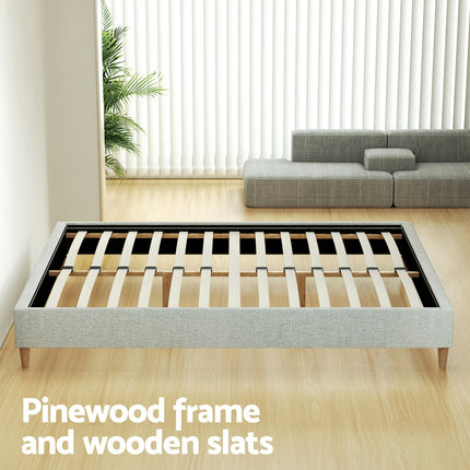 Artiss Bed Frame Double Size Beige ZORA.