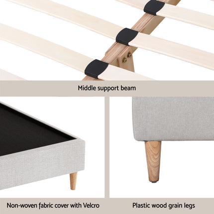 Artiss Bed Frame Queen Size Beige ZORA.