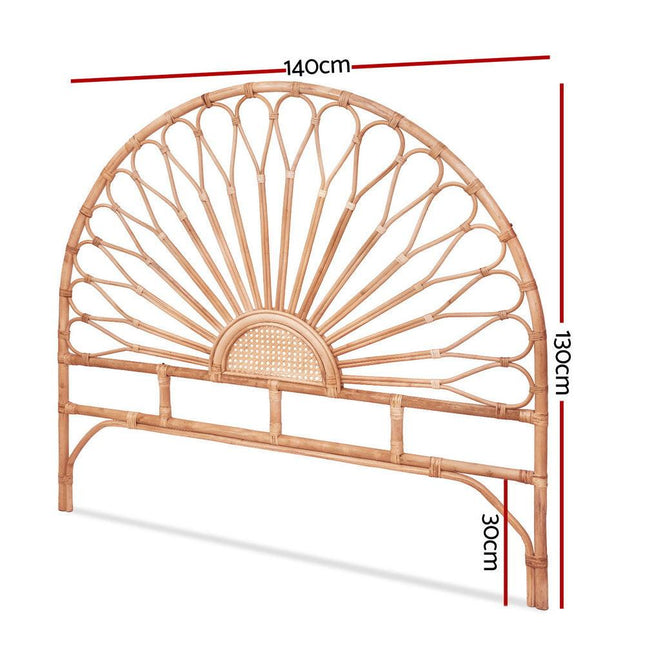 Artiss Bed Headboard Double Bedhead Rattan - MARI Pine.