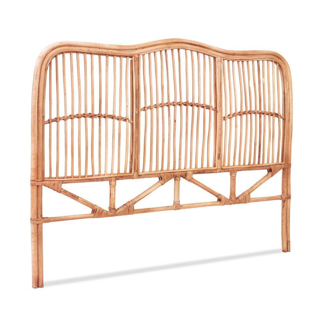 Artiss Bed Headboard Double Bedhead Rattan - NERO Pine.
