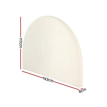 Artiss Bed Head Headboard Bed Frame Double Boucle - GREI White.