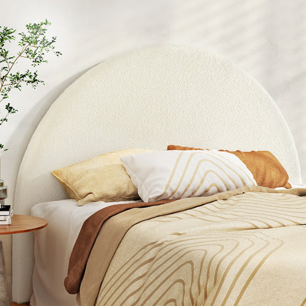 Artiss Bed Head Headboard Bed Frame Queen Boucle - GREI White.