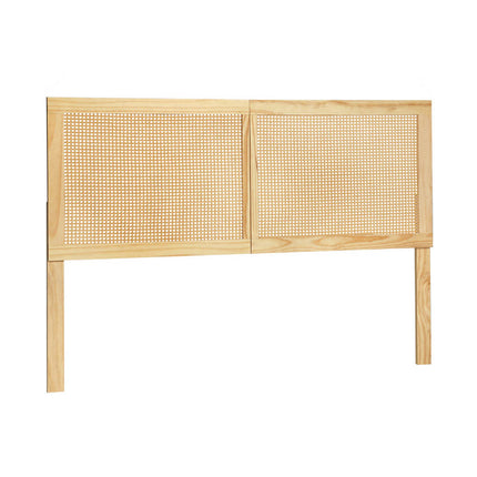 Artiss Bed Head Headboard Double Rattan - RIBO Pine.