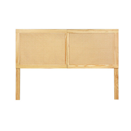 Artiss Bed Head Headboard Double Rattan - RIBO Pine.