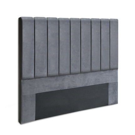 Artiss Bed Head Headboard Double Velvet - VELA Grey.