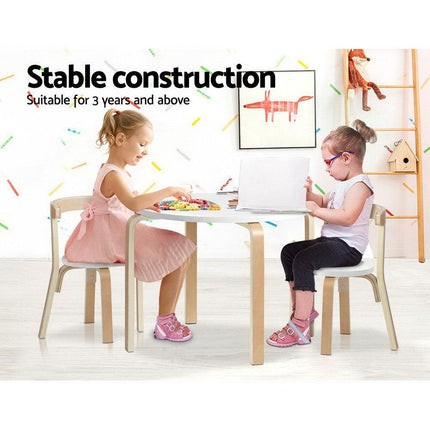Keezi 3PCS Kids Table and Chairs Set Activity Toy Play Desk.