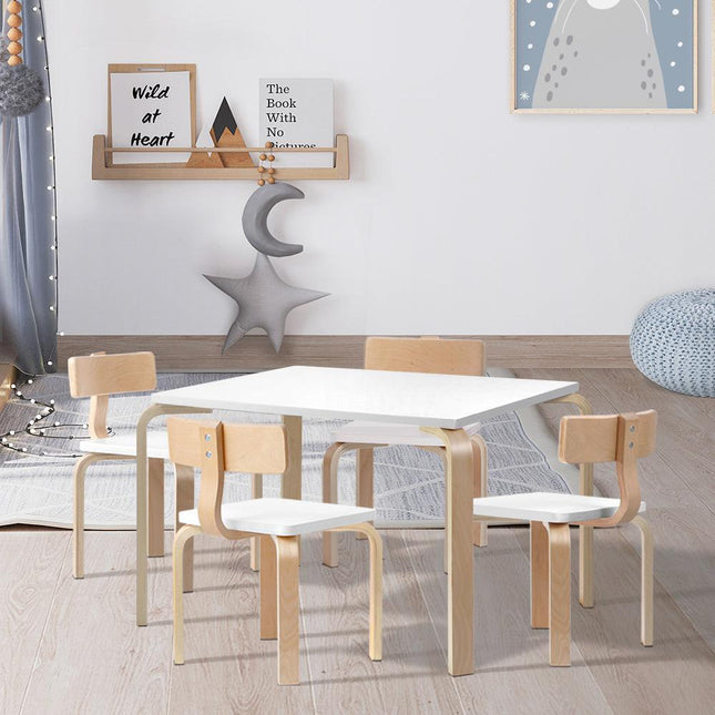 Keezi 5PCS Kids Table and Chairs Set Activity Toy Play Desk.