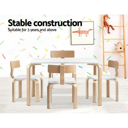 Keezi 5PCS Kids Table and Chairs Set Activity Toy Play Desk.