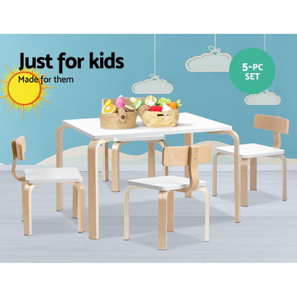 Keezi 5PCS Kids Table and Chairs Set Activity Toy Play Desk.