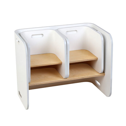 Keezi 3PCS Kids Table and Chairs Set Multifunctional Storage Desk White.
