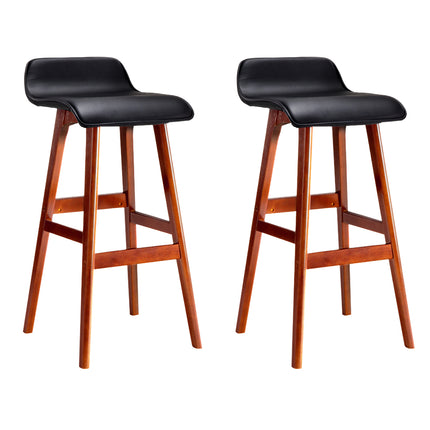 Artiss 2x Bar Stools Wooden Stool Black.
