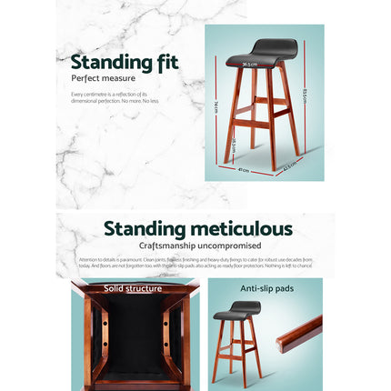 Artiss 2x Bar Stools Wooden Stool Black.