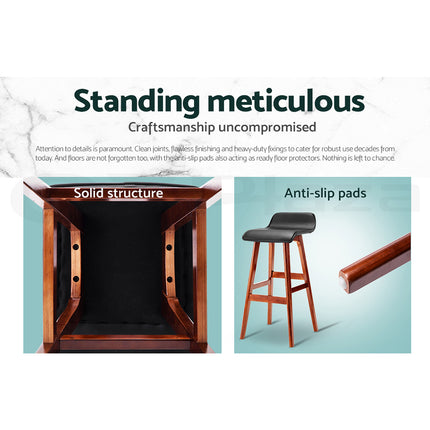 Artiss 4x Bar Stools Wooden Stool Black.