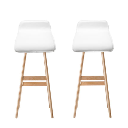 Artiss 2x Bar Stools Wooden Stool White.
