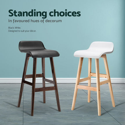 Artiss 2x Bar Stools Wooden Stool White.