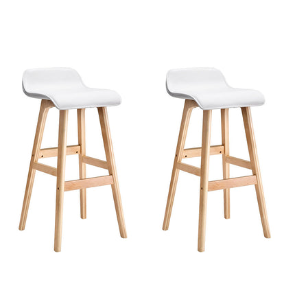 Artiss 2x Bar Stools Wooden Stool White.