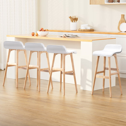 Artiss 4x Bar Stools Wooden Stool White.