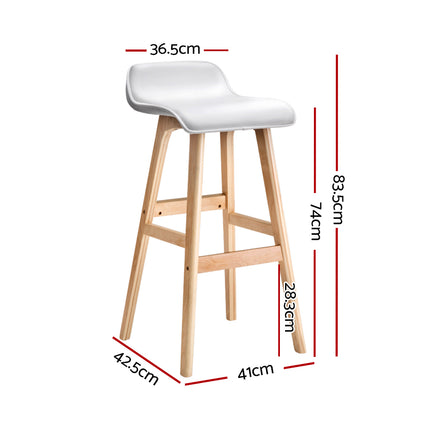 Artiss 4x Bar Stools Wooden Stool White.
