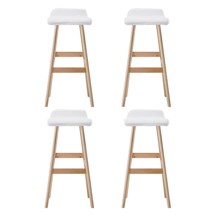 Artiss 4x Bar Stools Wooden Stool White.