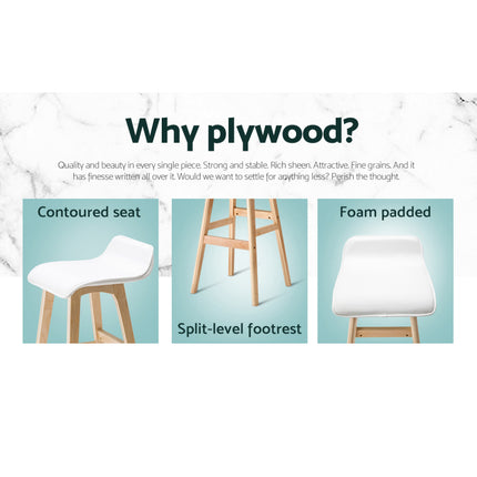 Artiss 4x Bar Stools Wooden Stool White.