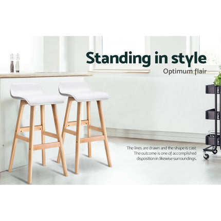Artiss 4x Bar Stools Wooden Stool White.