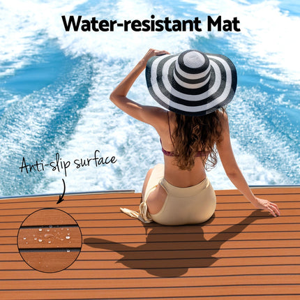Seamanship EVA Foam Boat Flooring Mat Decking Sheet 240x90x0.6cm Dark Brown.