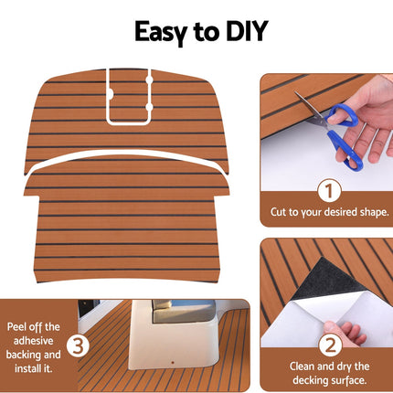 Seamanship EVA Foam Boat Flooring Mat Decking Sheet 240x90x0.6cm Dark Brown.