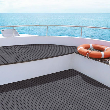 Seamanship EVA Foam Boat Flooring Mat Decking Sheet 240x90x0.6cm Dark Grey Decor.